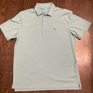 Vineyard Vines Polo Shirt Mens L Light Green Performance Stretch Golf Large